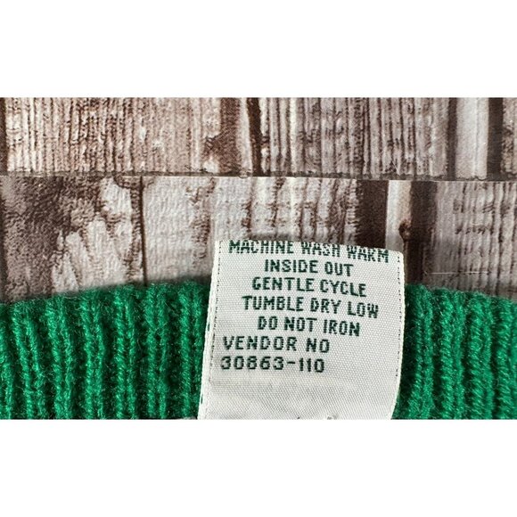 Izod Lacoste Acrylic Crocodile Big Logo sweater Sz XL c: red green Rare Vintage - Picture 3 of 6